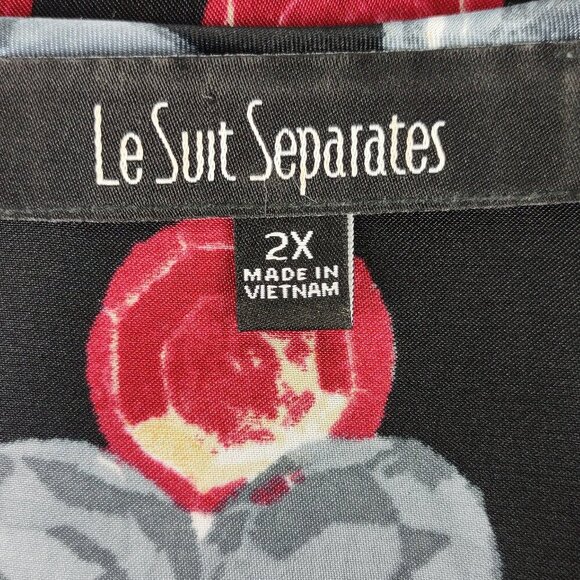 Le Suit Separates Womans Black, Red, Gray, Yellow Sleeveless Blouse Size 2X - Picture 10 of 11